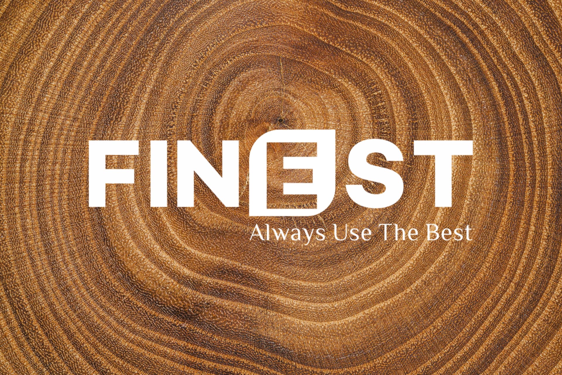 FINEST logo on a wood grain background
